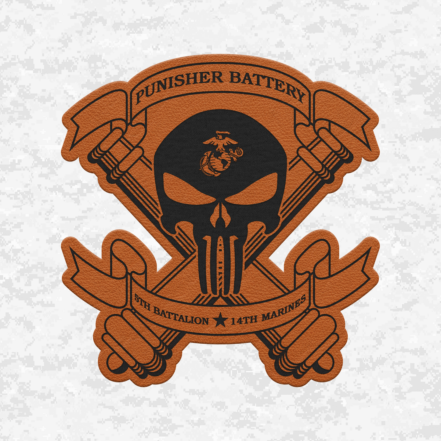 5th Battalion 14th Marines "Battery P" | Leather Patch | Velcro Backed