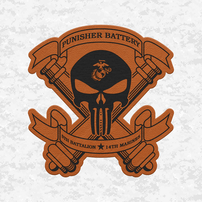 5th Battalion 14th Marines "Battery P" | Leather Patch | Velcro Backed