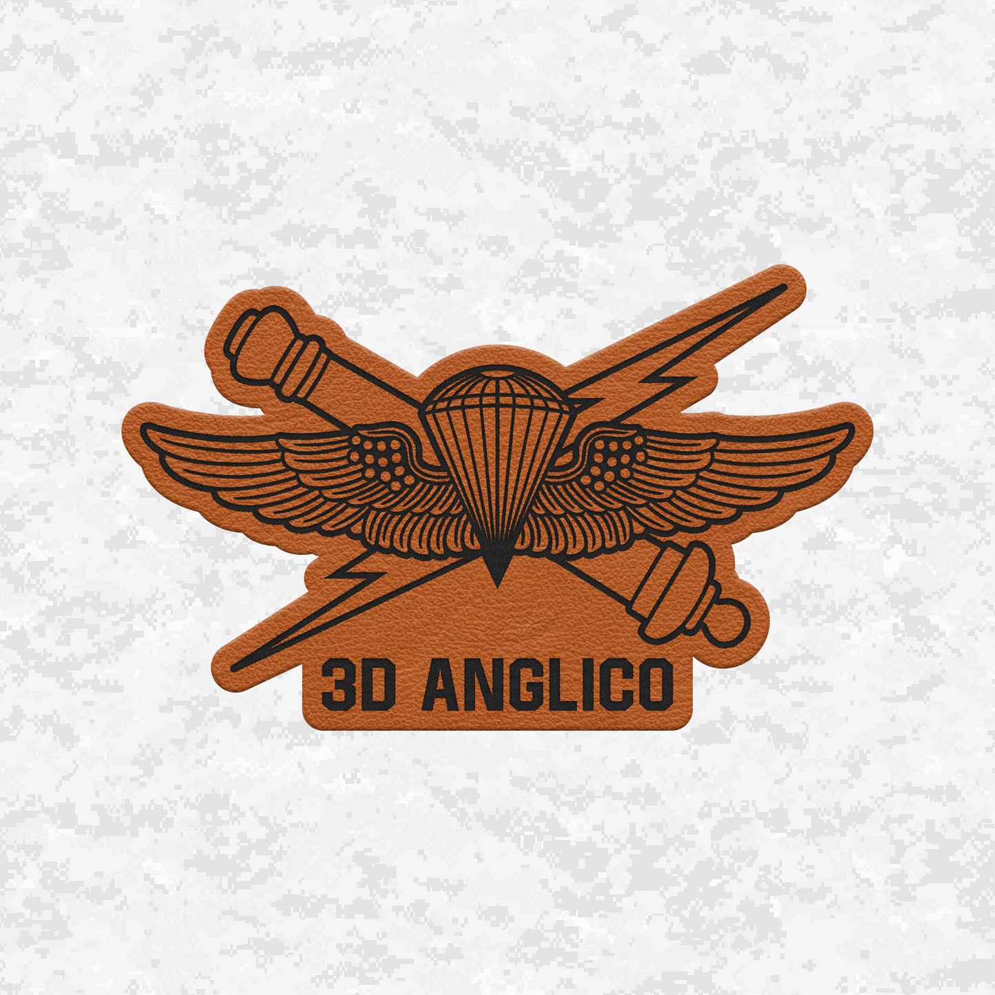 3d ANGLICO | Air Naval Fire | Leather Patch | Velcro Backed