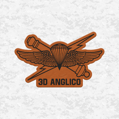 3d ANGLICO | Air Naval Fire | Leather Patch | Velcro Backed