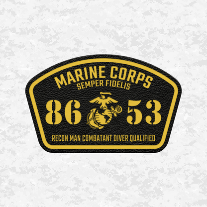 MOS 8653 Recon Man Combatant Diver Qualified | Leather Patch | Velcro Backed