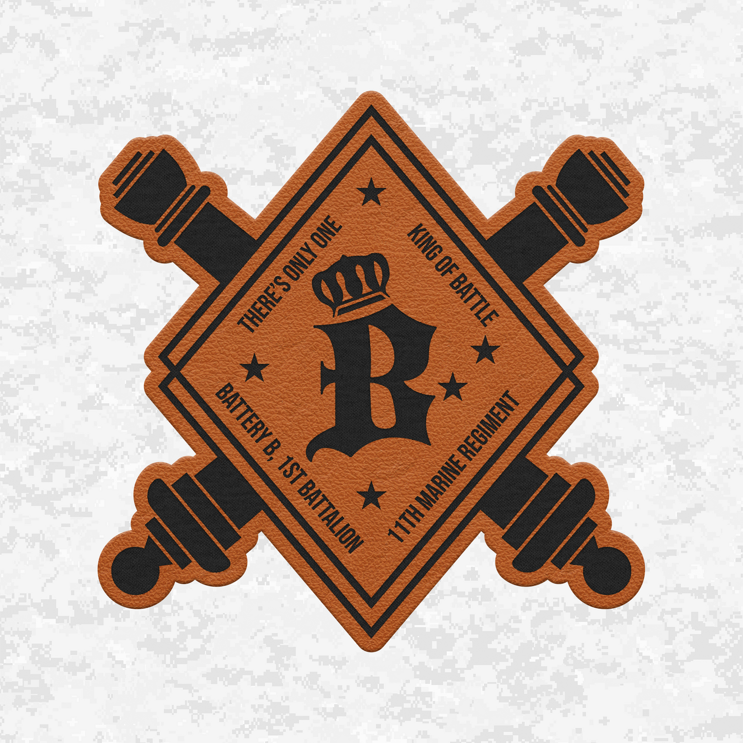 1st Battalion 11th Marines Bravo Battery Beastmaster | Leather Patch | Velcro Backed