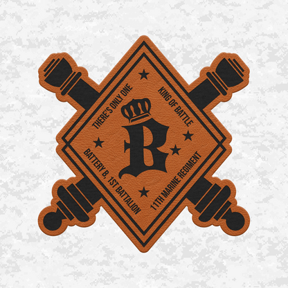 1st Battalion 11th Marines Bravo Battery Beastmaster | Leather Patch | Velcro Backed