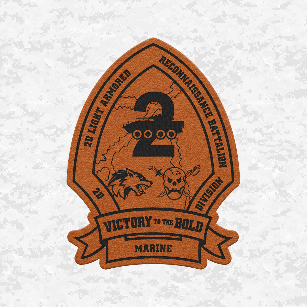 2nd Light Armored Reconnaissance Battalion "Destroyers" | Leather Patch | Velcro Backed