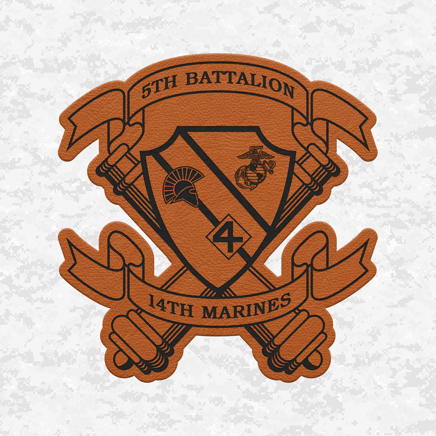 5th Battalion 14th Marines Unit "Sharphunter" | Leather Patch | Velcro Backed