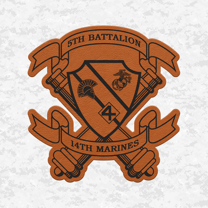5th Battalion 14th Marines Unit "Sharphunter" | Leather Patch | Velcro Backed