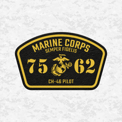 MOS 7562 CH-46 Pilot | Leather Patch | Velcro Backed