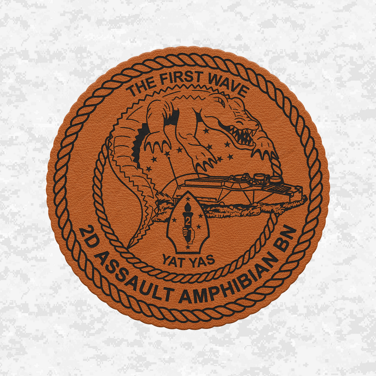 2nd Assault Amphibian Battalion "The First Wave" | Leather Patch | Velcro Backed