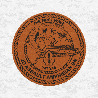 2nd Assault Amphibian Battalion "The First Wave" | Leather Patch | Velcro Backed