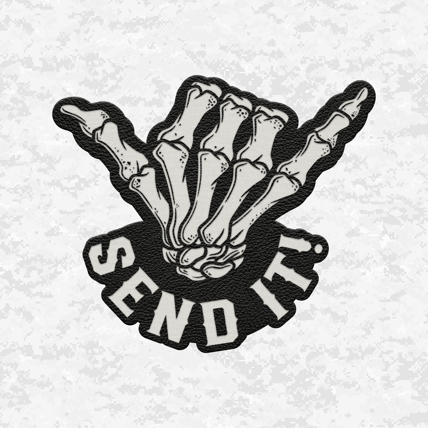 Send It Shaka | Leather Patch | Velcro Backed