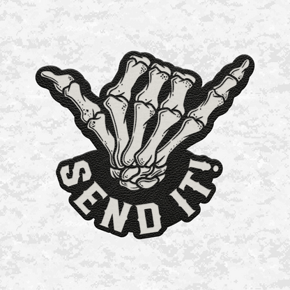 Send It Shaka | Leather Patch | Velcro Backed