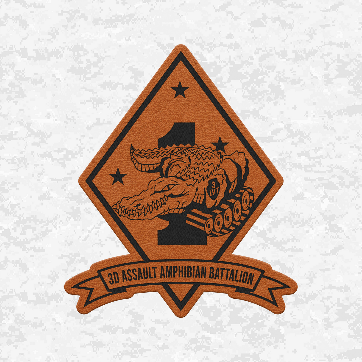 3rd Assault Amphibian Battalion "3rd Tracks" | Leather Patch | Velcro Backed