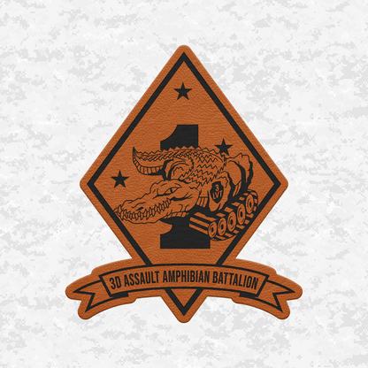 3rd Assault Amphibian Battalion "3rd Tracks" | Leather Patch | Velcro Backed