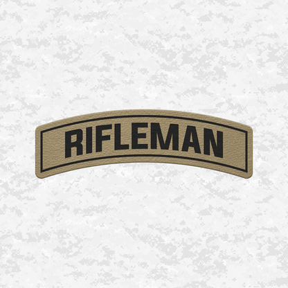 Rifleman Tab Insignia | Leather Patch | Velcro Backed