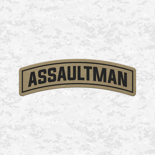 Assaultman Tab Insignia | Leather Patch | Velcro Backed