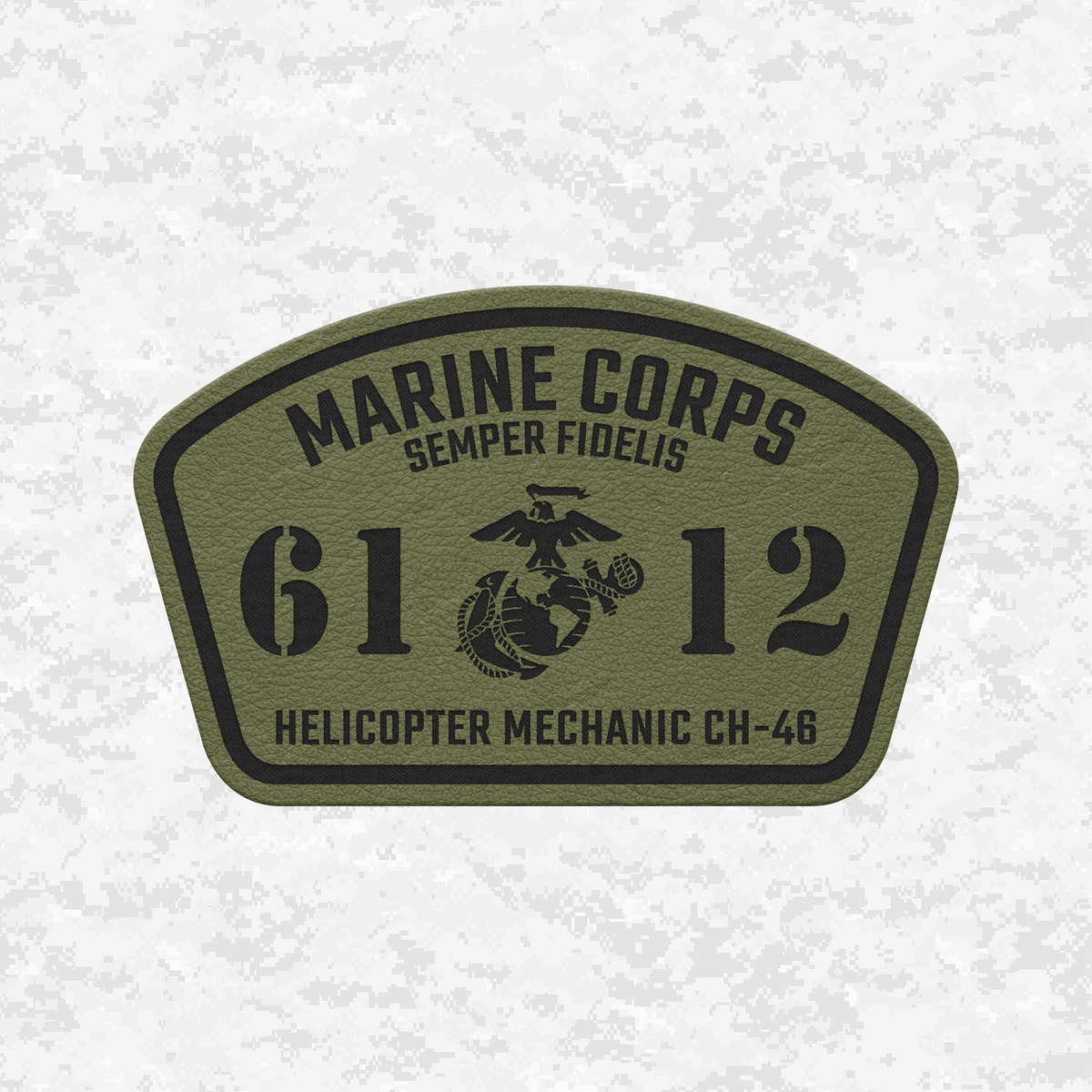 MOS 6112 Helicopter Mechanic CH-46 | Leather Patch | Velcro Backed