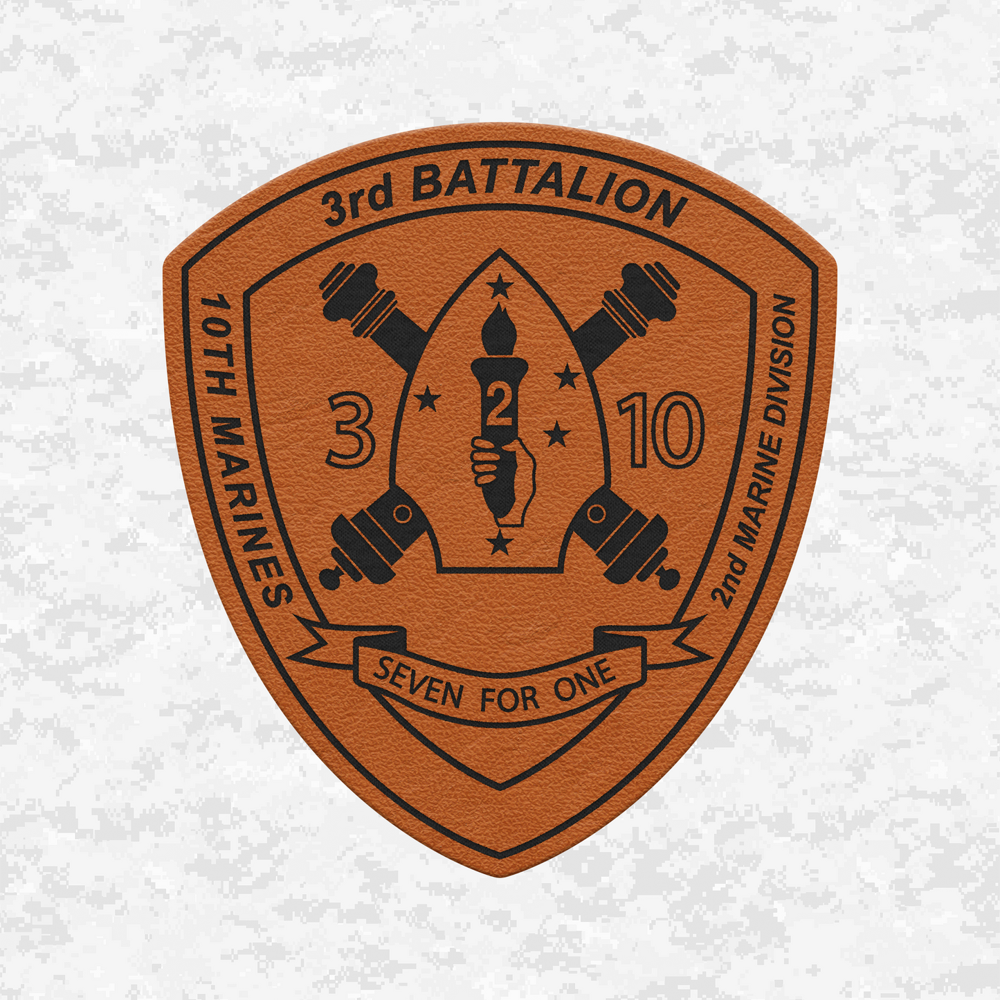 3rd Battalion, 10th Marines Unit "Seven for One" | Leather Patch | Velcro Backed