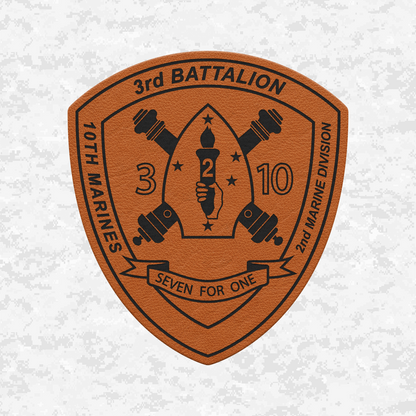 3rd Battalion, 10th Marines Unit "Seven for One" | Leather Patch | Velcro Backed