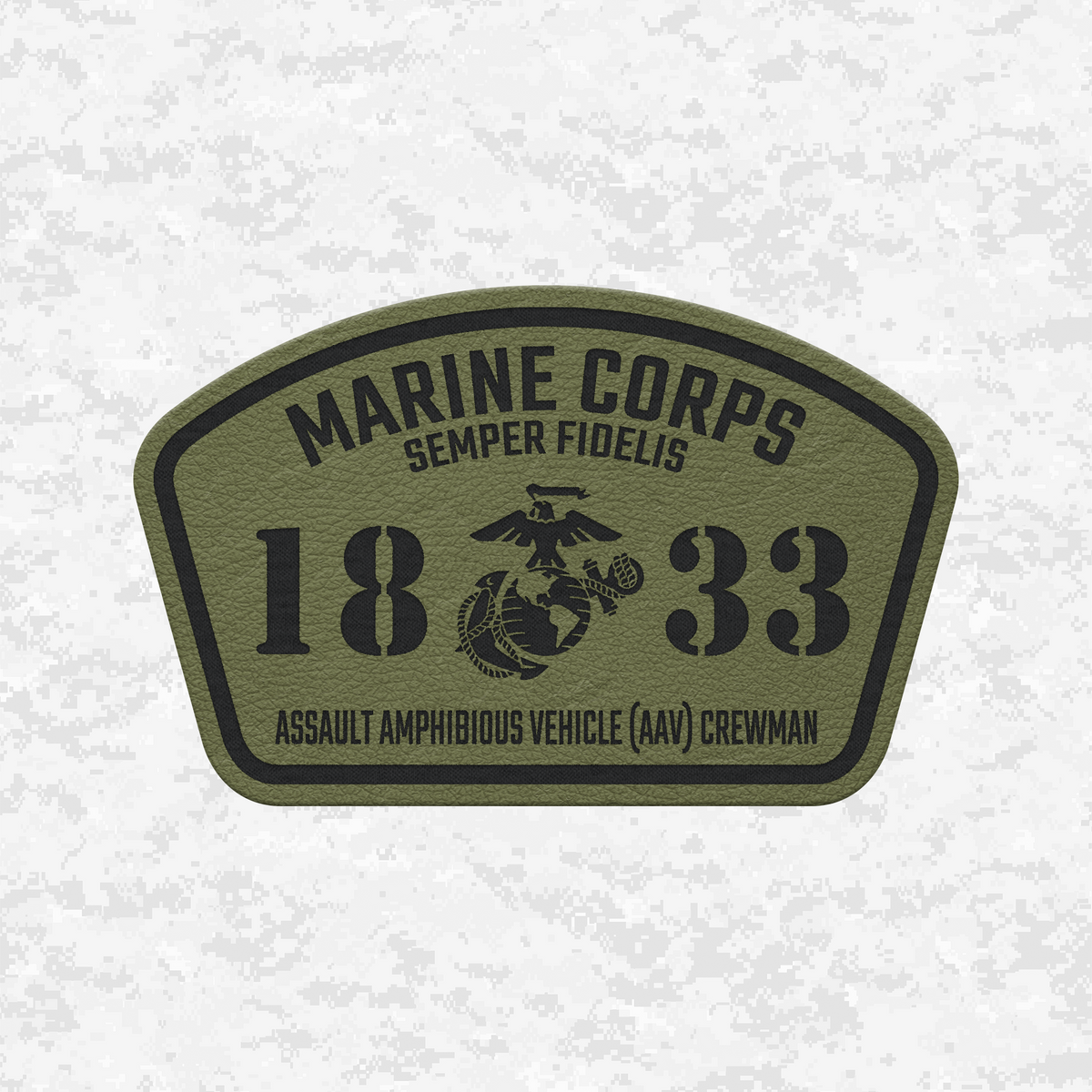 MOS 1833 Assault Amphibious Vehicle (AAV) Crewman | Leather Patch | Velcro Backed