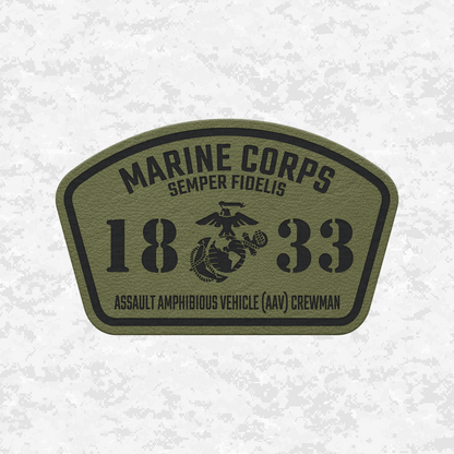 MOS 1833 Assault Amphibious Vehicle (AAV) Crewman | Leather Patch | Velcro Backed