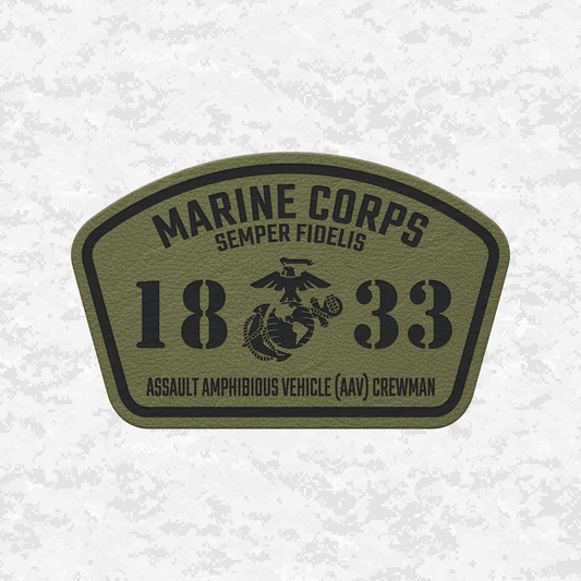 MOS 1833 Assault Amphibious Vehicle (AAV) Crewman | Leather Patch | Velcro Backed