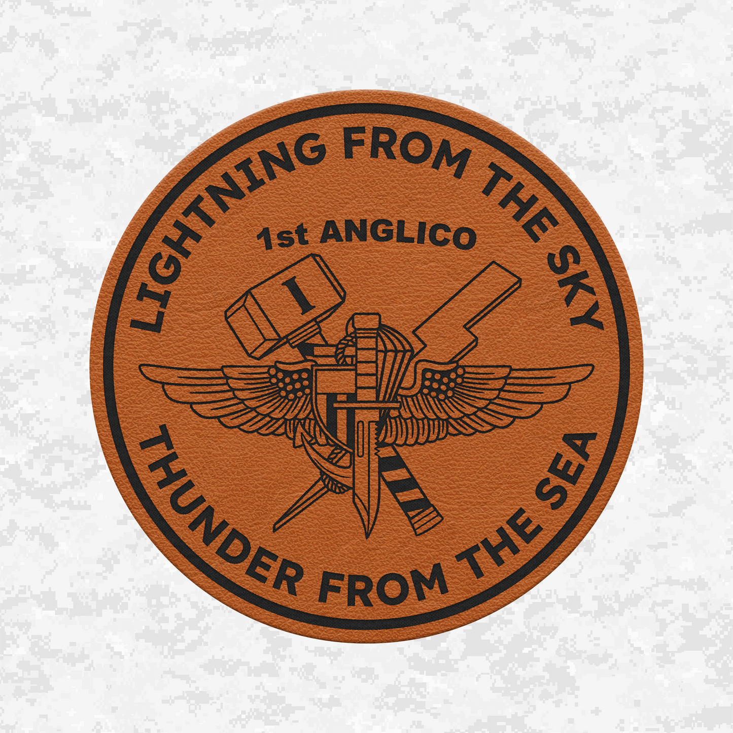 1st ANGLICO Jack | Lightning From The Sky, Thunder From The Sea | Leather Patch | Velcro Backed