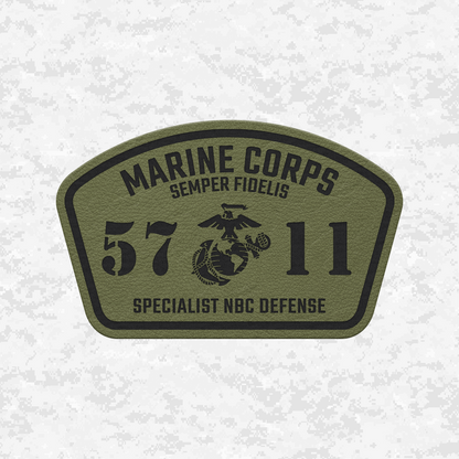 MOS 5711 Specialist NBC Defense | Leather Patch | Velcro Backed