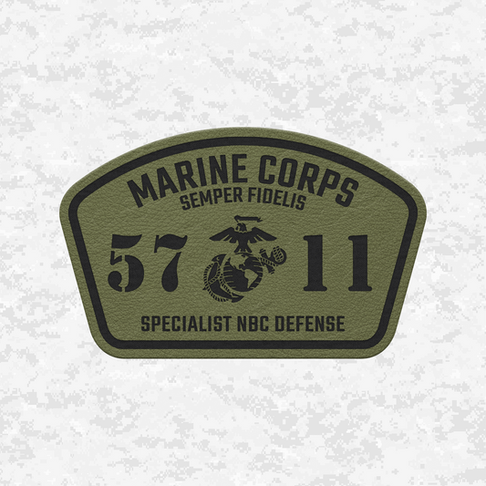 MOS 5711 Specialist NBC Defense | Leather Patch | Velcro Backed