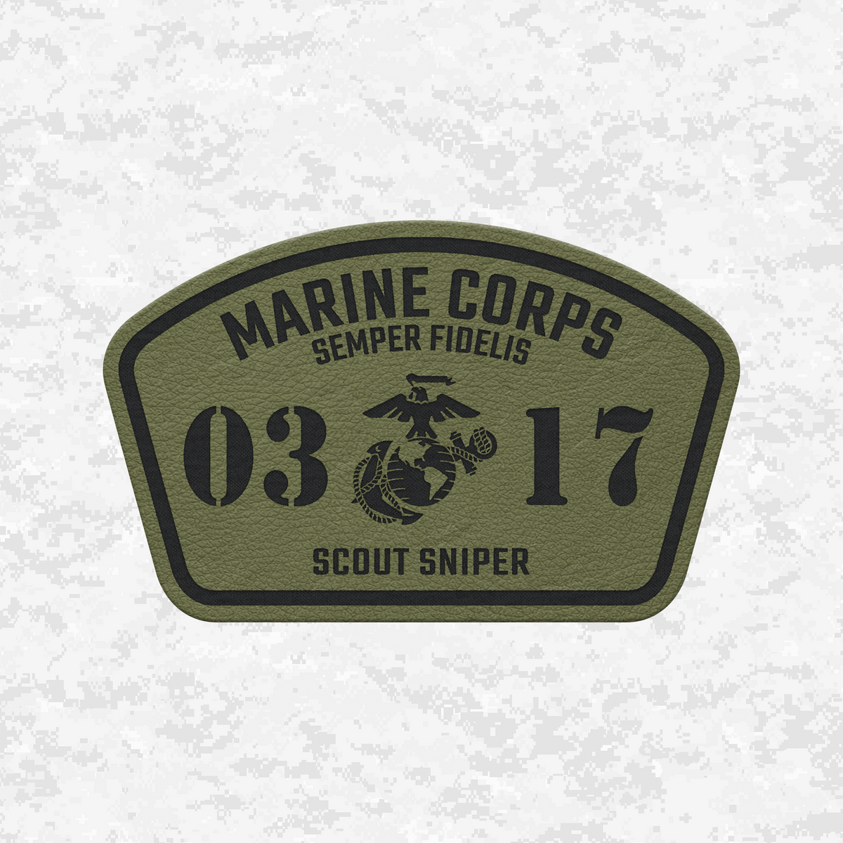 MOS 0317 Scout Sniper | Leather Patch | Velcro Backed