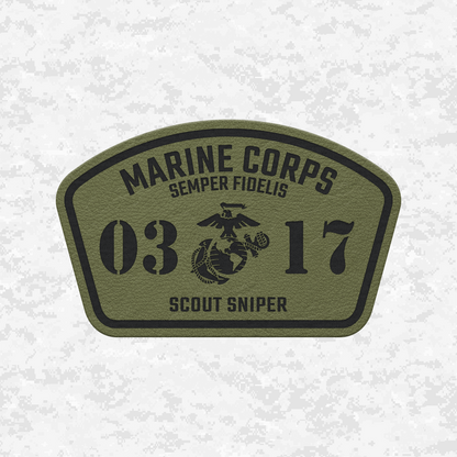 MOS 0317 Scout Sniper | Leather Patch | Velcro Backed