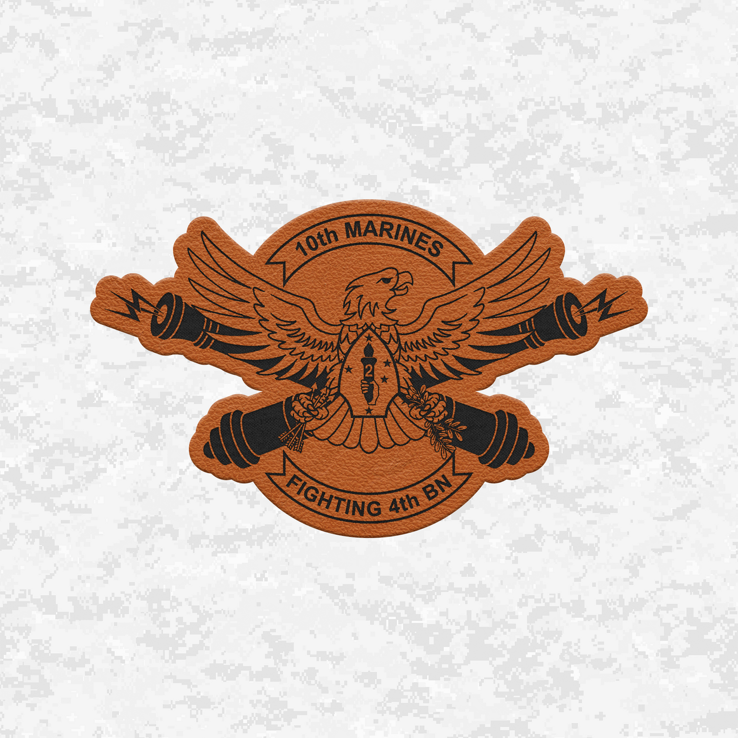 4th Battalion 10th Marines Unit "Fighting 4th" | Leather Patch | Velcro Backed
