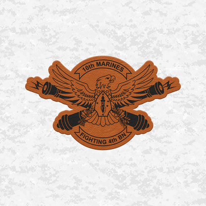 4th Battalion 10th Marines Unit "Fighting 4th" | Leather Patch | Velcro Backed