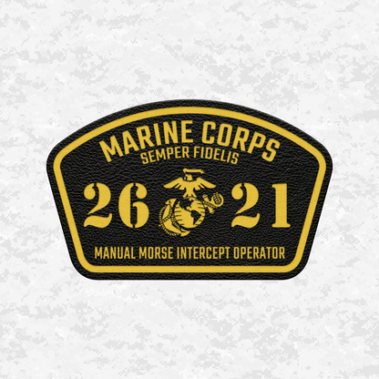 MOS 2621 Manual Morse Intercept Operator | Leather Patch | Velcro Backed