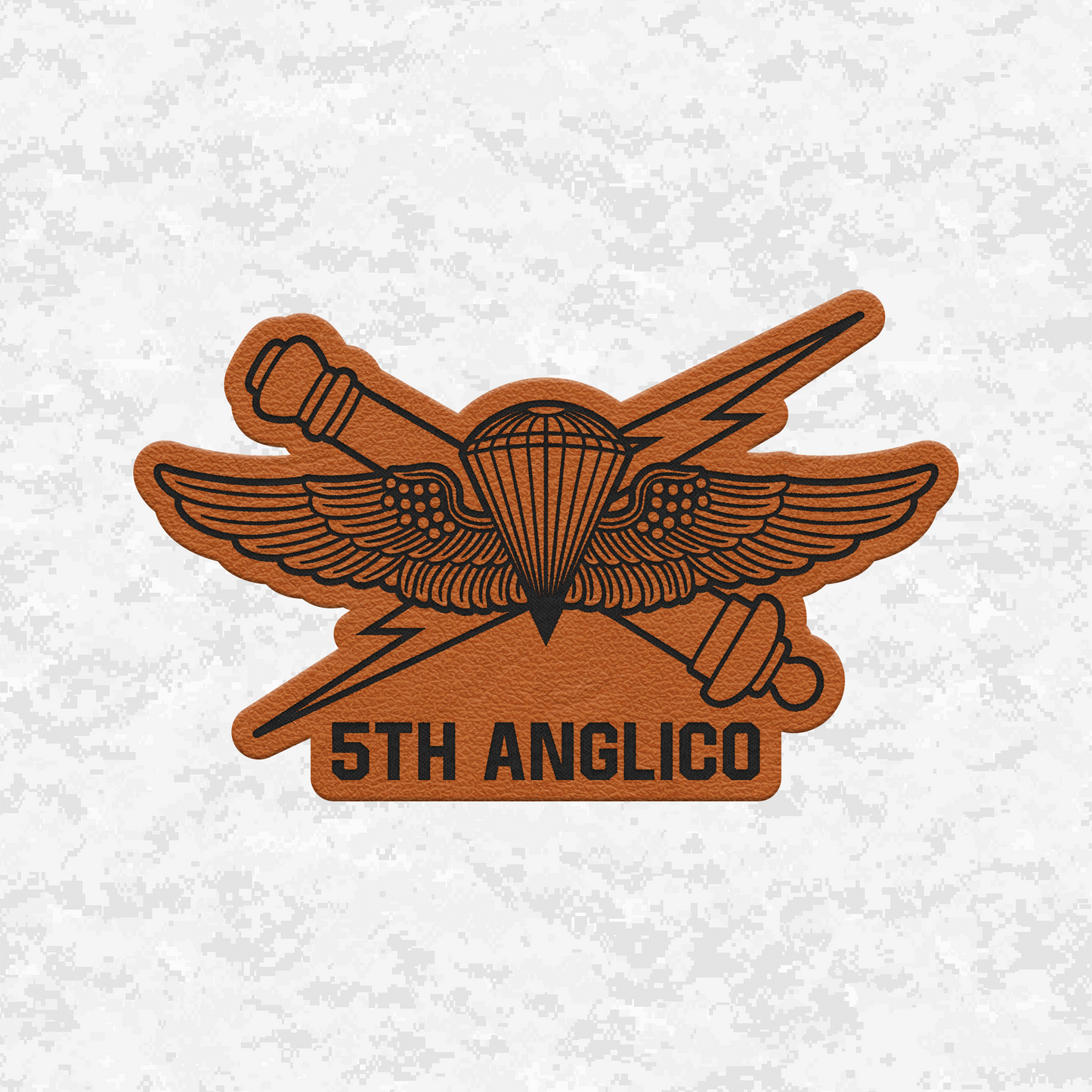 5th ANGLICO | Air Naval Fire | Leather Patch | Velcro Backed