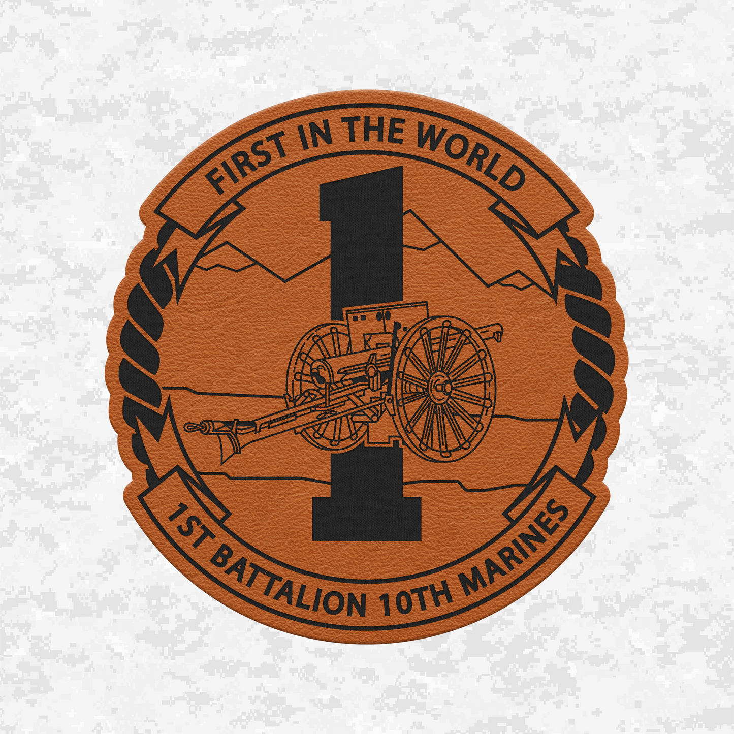 1st Battalion 10th Marines Unit "Nightmare" | Leather Patch | Velcro Backed