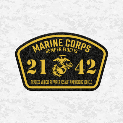 MOS 2142 Tracked Vehicle Repairer Assault Amphibious Vehicle | Leather Patch | Velcro Backed
