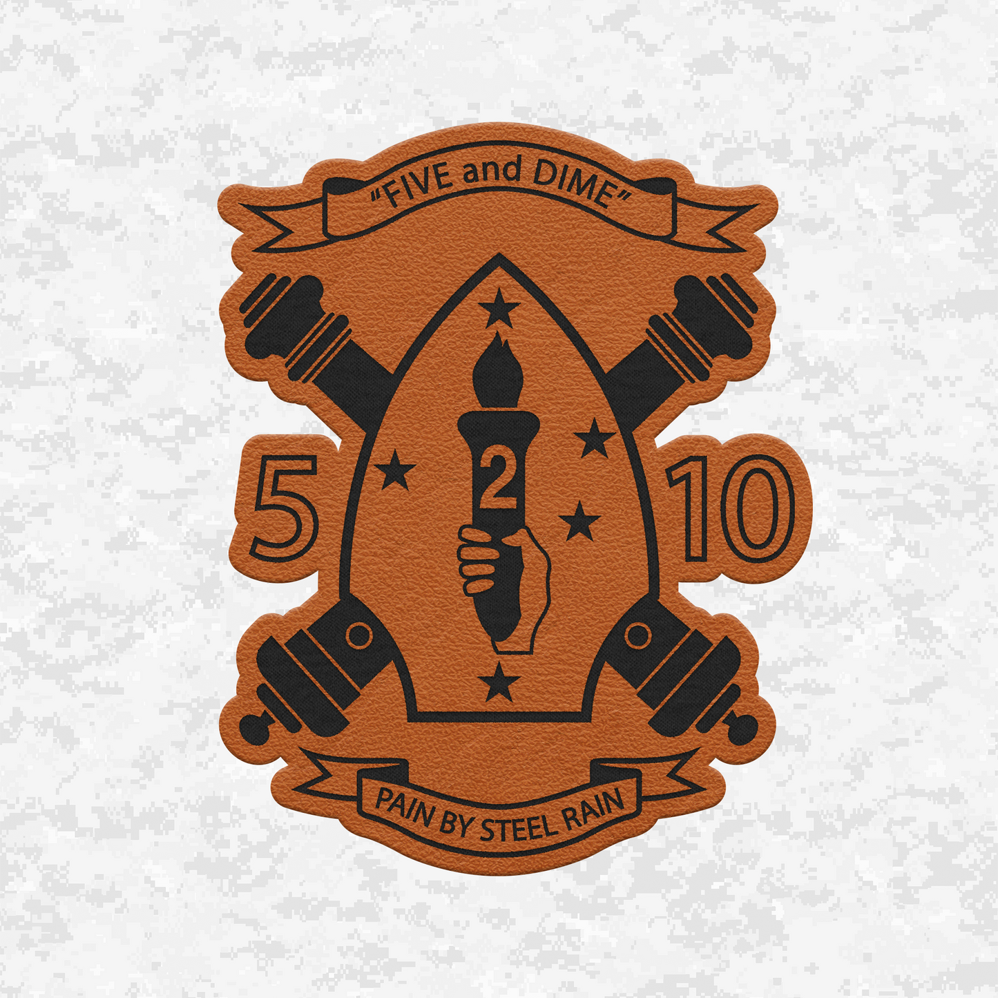 5th Battalion 10th Marines Unit "Five and Dime" | Leather Patch | Velcro Backed