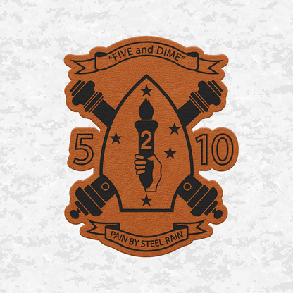 5th Battalion 10th Marines Unit "Five and Dime" | Leather Patch | Velcro Backed
