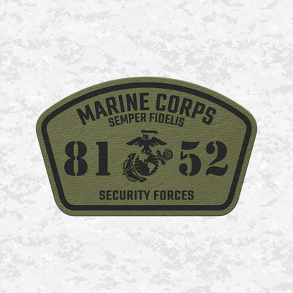 MOS 8152 Marine Corps Security Force Guard | Leather Patch | Velcro Backed