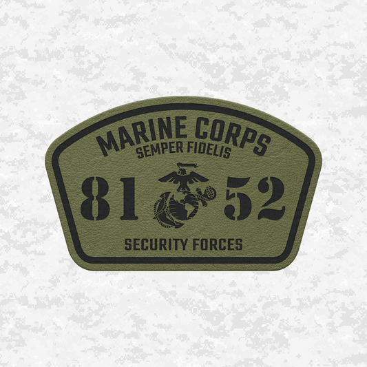 MOS 8152 Marine Corps Security Force Guard | Leather Patch | Velcro Backed