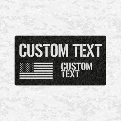 Custom Text Tactical Flag Graphic | Leather Patch | Velcro Backed