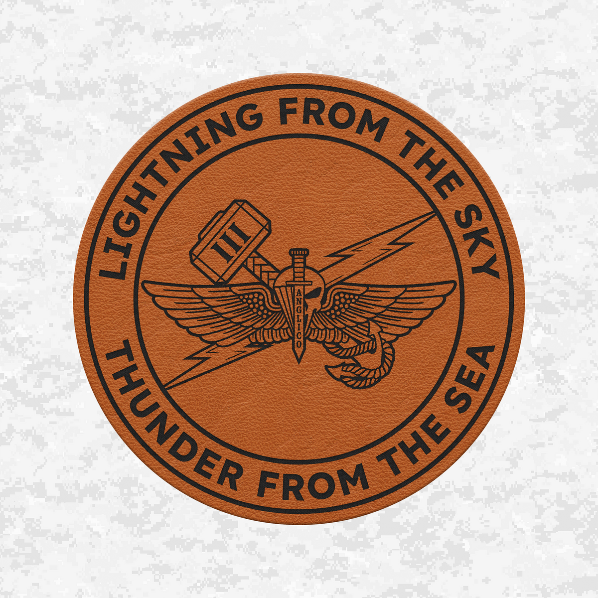 3D ANGLICO | Lightning From The Sky, Thunder From The Sea | Leather Patch | Velcro Backed
