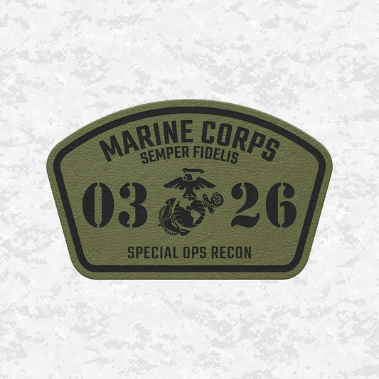 MOS 0326 Reconnaissance Marine Parachutist/Freefall | Leather Patch | Velcro Backed