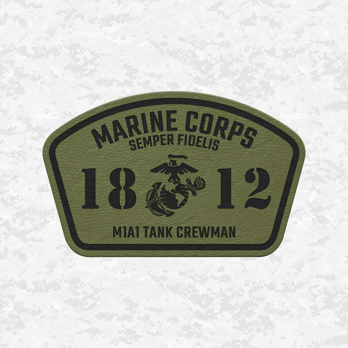 MOS 1812 M1A1 Tank Crewman | Leather Patch | Velcro Backed