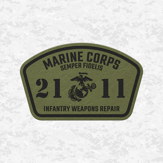 MOS 2111 Infantry Weapons Repair | Leather Patch | Velcro Backed
