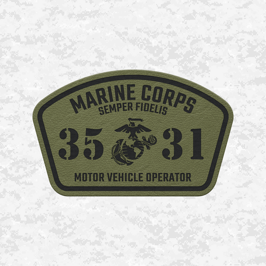 MOS 3531 Motor Vehicle Operator | Leather Patch | Velcro Backed