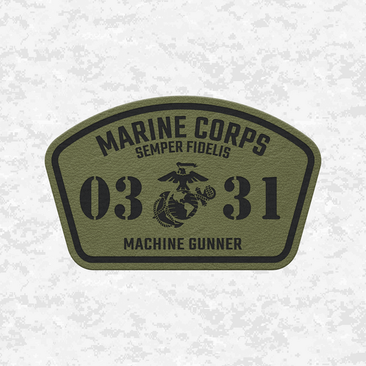 MOS 0331 Machine Gunner | Leather Patch | Velcro Backed