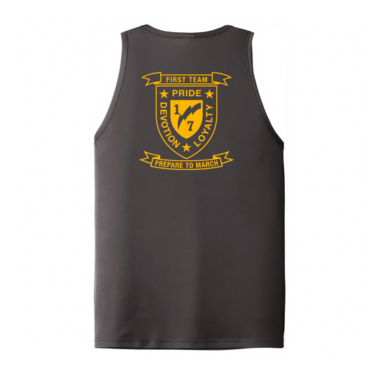 1st Battalion 7th Marines Unit "First Team" DRIFIT Sleeveless, Tank, Sleeveless Hoodie