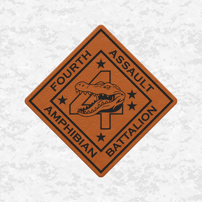 4th Assault Amphibian Battalion "4th Tracks" | Leather Patch | Velcro Backed