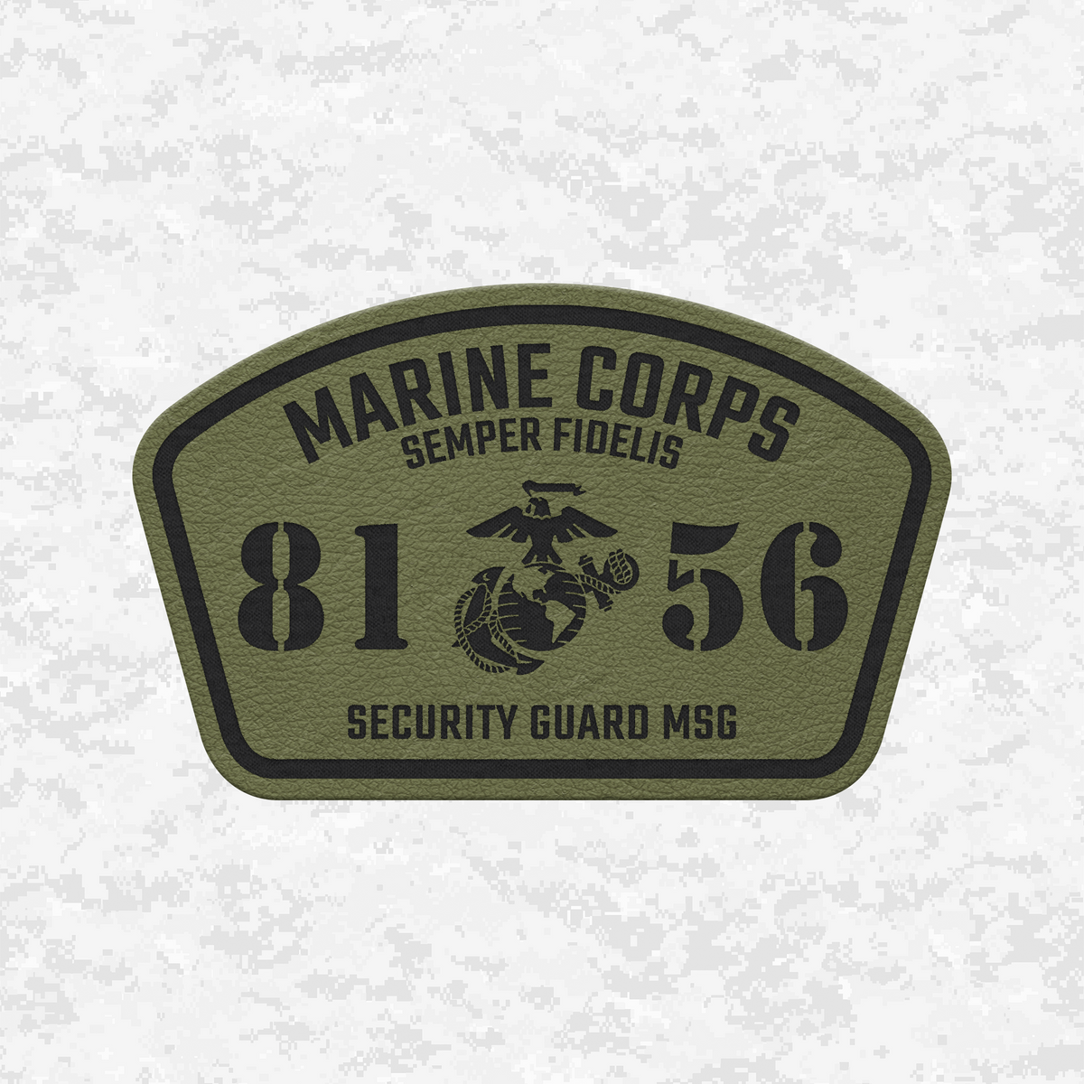 MOS 8156 Security Guard MSG | Leather Patch | Velcro Backed